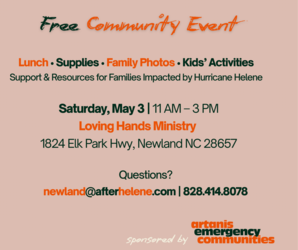 Free Community Event | Support & Resources for Families Impacted by Hurricane Helene
