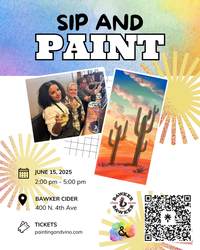 Paint and Sip this Peaceful Saguaros Painting