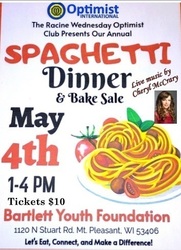 Optimist Club Annual Spaghetti Dinner & Bake Sale – Saturday May 4, 2025