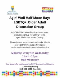 Agin’ Well Half Moon Bay:  LGBTQ+  Older Adult Discussion Group