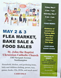 St. John the Baptist Ukrainian Catholic Church Flea Market, Food & Bake Sale