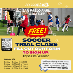 JOIN US FOR A FREE SOCCER TRIAL CLASS IN BERKELEY!