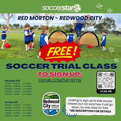 JOIN US FOR A FREE SOCCER TRIAL CLASS IN REDWOOD CITY!