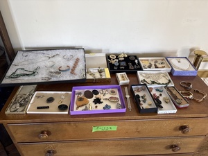 Estate / Tag Sale Indoor Lifelong Collector collectibles and furniture