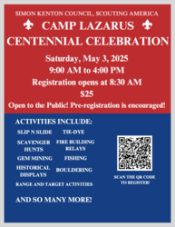 Join Us at the Camp Lazarus Centennial Celebration! 