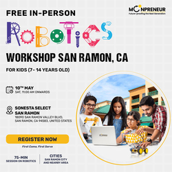 Free In-Person Robotics Workshop for Kids at San Ramon, CA  7-14)
