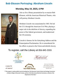Bob Gleason Portraying: Abraham Lincoln