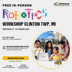 Free In-Person Robotics Workshop for Kids at Clinton Twp, MI 7-14)