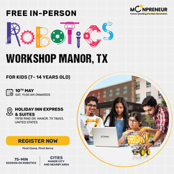 Free In-Person Robotics Workshop for Kids at Manor, TX 7-14)