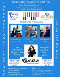 International Jazz Day Concert with Chris DeVito Trio at the Watchung Arts Center
