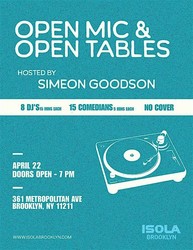 Open Mic and Open Tables Hosted by Simeon Goodson