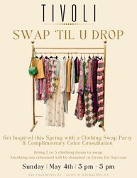 Join us this Sunday! Tivoli Sausalito Clothes Swap and Complimentary Color Consultation | May 4th |
