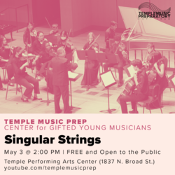 Center for Gifted Young Musicians Singular Strings Concert