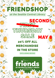 Second Thursday 20% sale at the Central Library FriendShop
