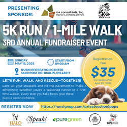 Private School Pups 3rd Annual 5k Run/1-mile Run Fundraiser