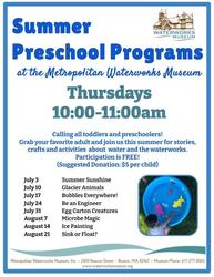 Summer Preschool Programs at the Waterworks