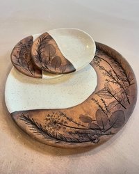 14" Herb Impressed Stoneware Platter Workshop 7/12/25