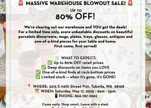 Rosanna Imports Massive Ceramics Warehouse Blowout Sale – Up to 80% OFF!