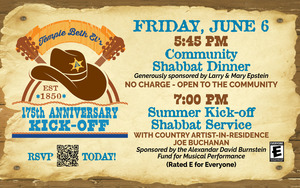 TBE's 175th Anniversary Kick-off Community Shabbat Dinner