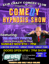 Stir Crazy Comedy Club - Hypnosis Show with Johnathan Smith aka The Reality Twister