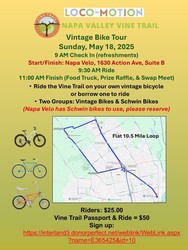 Loco-Motion:  Napa Valley Vine Trail Vintage Bike Tour