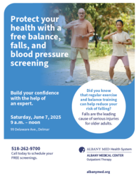 Free Balance, Falls, and Blood Pressure Screening
