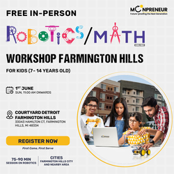 Free In-Person Robotics/Math Workshop for Kids at Farmington Hills, MI (7-14)