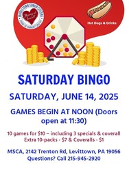 Saturday Bingo - 10 Games for $10