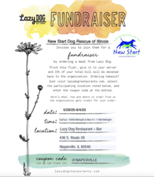New Start Dog Rescue Dine for a Cause at Lazy Dog Restaurant in Naperville