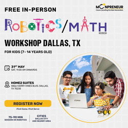 Free In-Person Robotics/Math Workshop for Kids at Dallas, TX  (7-14)