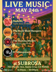 5/24 No Sabo, Rock Shed Rangers, Rumba Madre, DJ Mangonada Show