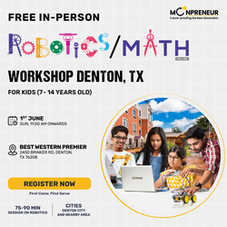 Free In-Person Robotics/Math Workshop for Kids at Denton, TX (7-14)