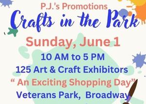 Crafts in the Park Show, Sun. June 1, Westwood, NJ