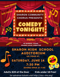 Sharon Community Chorus Pops Concert, Comedy Tonight!