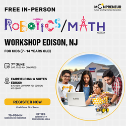 Free In-Person Robotics/Math Workshop for Kids at Edison, NJ (7-14)