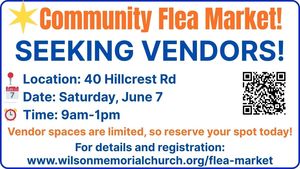 COMMUNITY FLEA MARKET - VENDOR SPOTS STILL AVAILABLE!