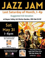 Jazz Jam! in the garden at Hayes Valley Art Works, SF