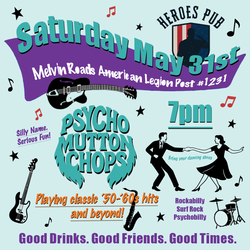 Psycho Mutton Chops at Heroes Pub