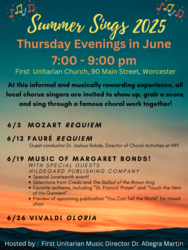 Summer Sings in June, featuring works by Mozart, Fauré, Bonds, and Vivaldi