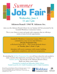 Summer Job Fair at Atkinson Library with Goodwill