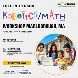 In-Person Free Robotics Workshop for Kids at Marlborough, MA (7-14 yrs)
