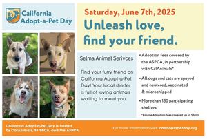 California Adopt A Pet Day! with Selma Animal Services