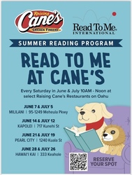 Celebrate Summer Reading with Raising Cane's and Read To Me International!