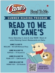 Celebrate Summer Reading with Raising Cane's and Read To Me International!