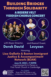 Boston Workers Circle's A Besere Velt Yiddish Chorus Concert
