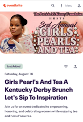 Girls, Pearls and Tea - A Kentucky Derby Brunch -  "Lets Sip to Inspiration"