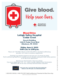 Lehigh Valley Hospital Cedar Crest Communty Blood Drive June 6