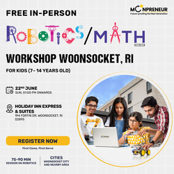 In-Person Free Robotics Workshop for Kids at Woonsocket, RI  (7-14)