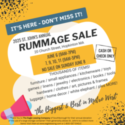 St. John’s Annual RUMMAGE SALE in Hopkinton, MA