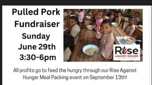 PULLED PORK FUNRAISER FOR RISE AGAINST HUNGER